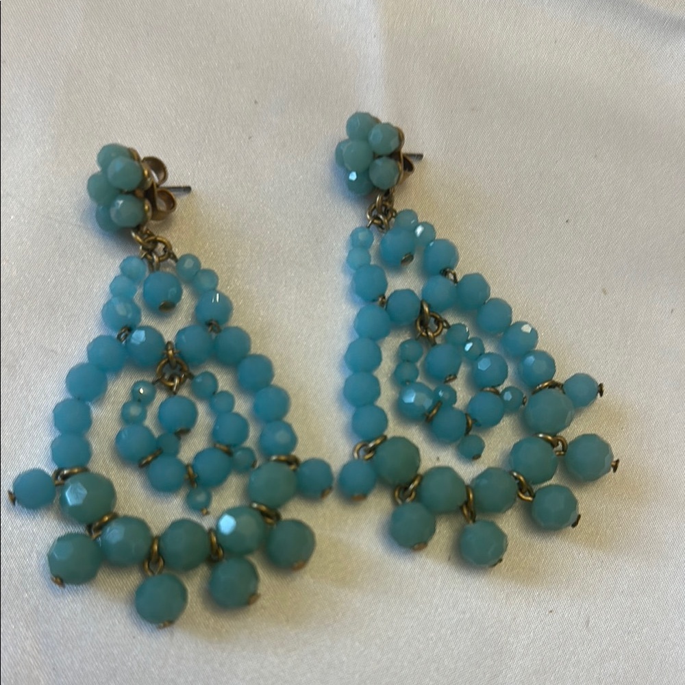 Elegant Blue Beaded Earrings